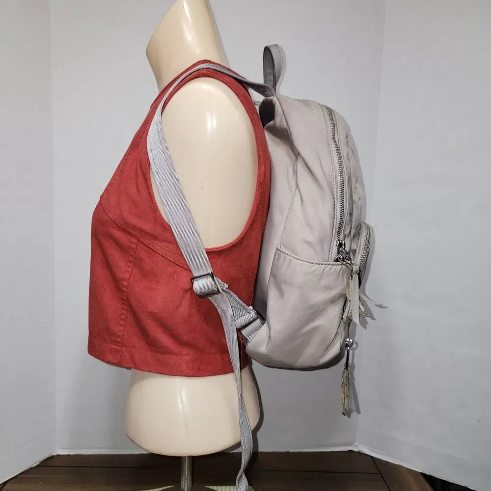 Kate Spade Lt Grey Purse Backpack Style w/ Adjustable Straps